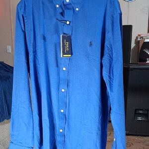 Polo by Ralph Lauren Men's Vibrant Blue Button Down Shirt